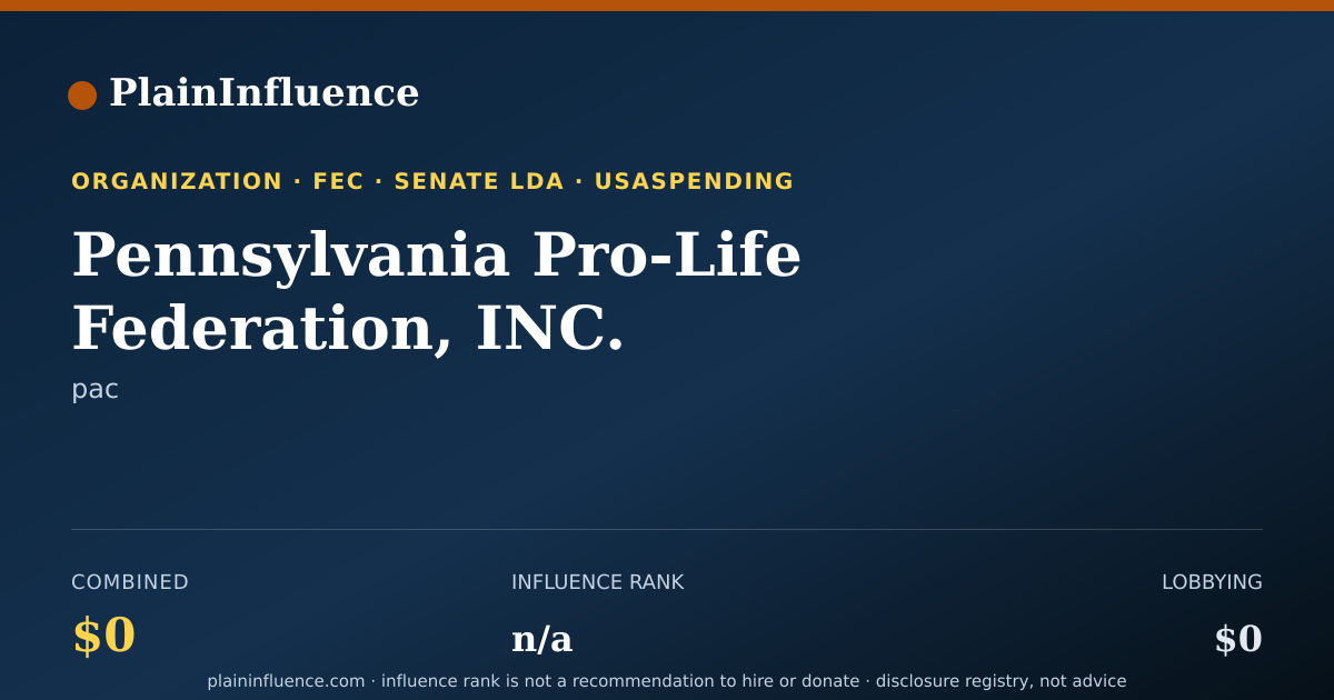 Shareable card for Pennsylvania Pro-Life Federation, INC.