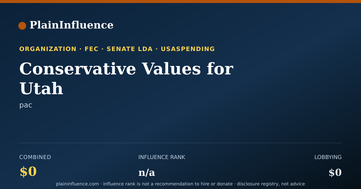 Shareable card for Conservative Values for Utah