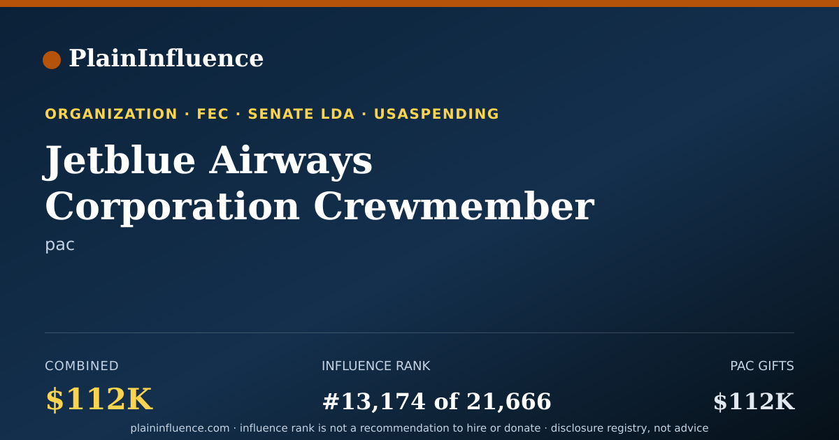 Shareable card for Jetblue Airways Corporation Crewmember Good Government Fund