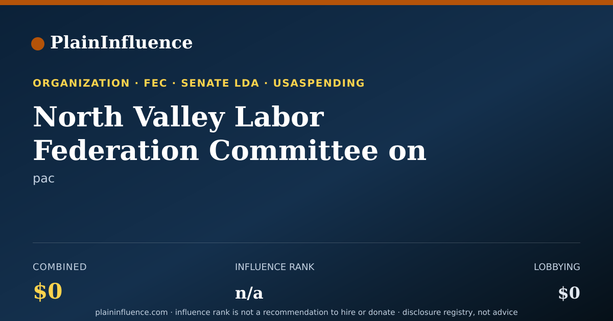 Shareable card for North Valley Labor Federation Committee on Political Education