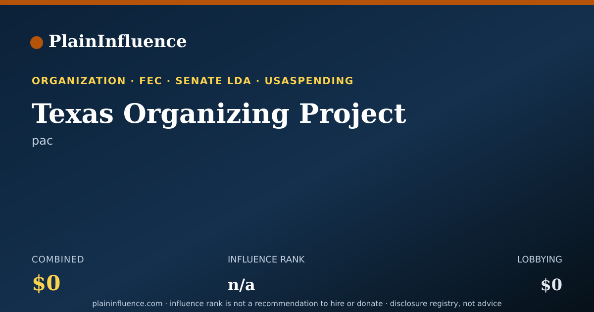 Shareable card for Texas Organizing Project