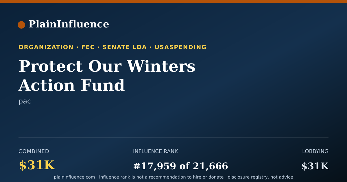 Shareable card for Protect Our Winters Action Fund