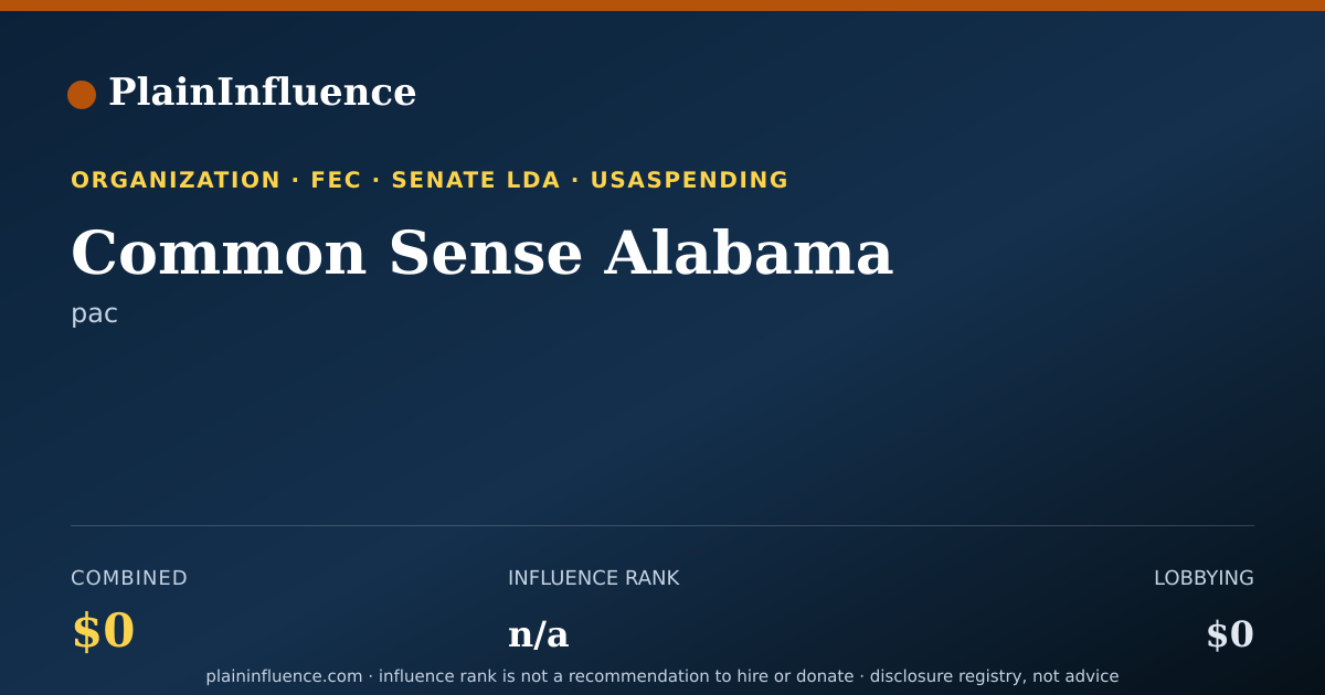 Shareable card for Common Sense Alabama