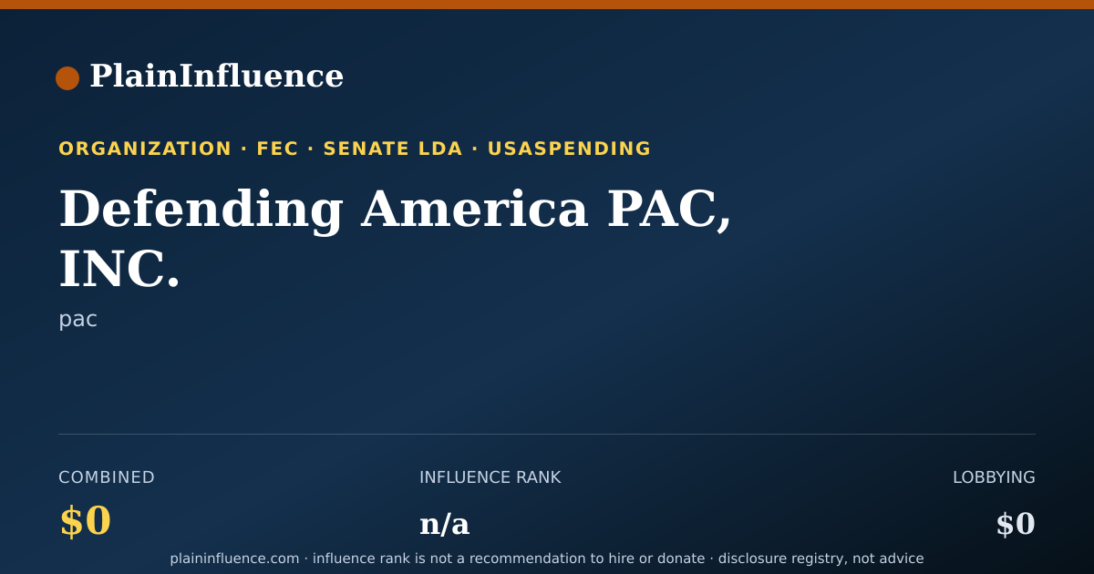 Shareable card for Defending America PAC, INC.