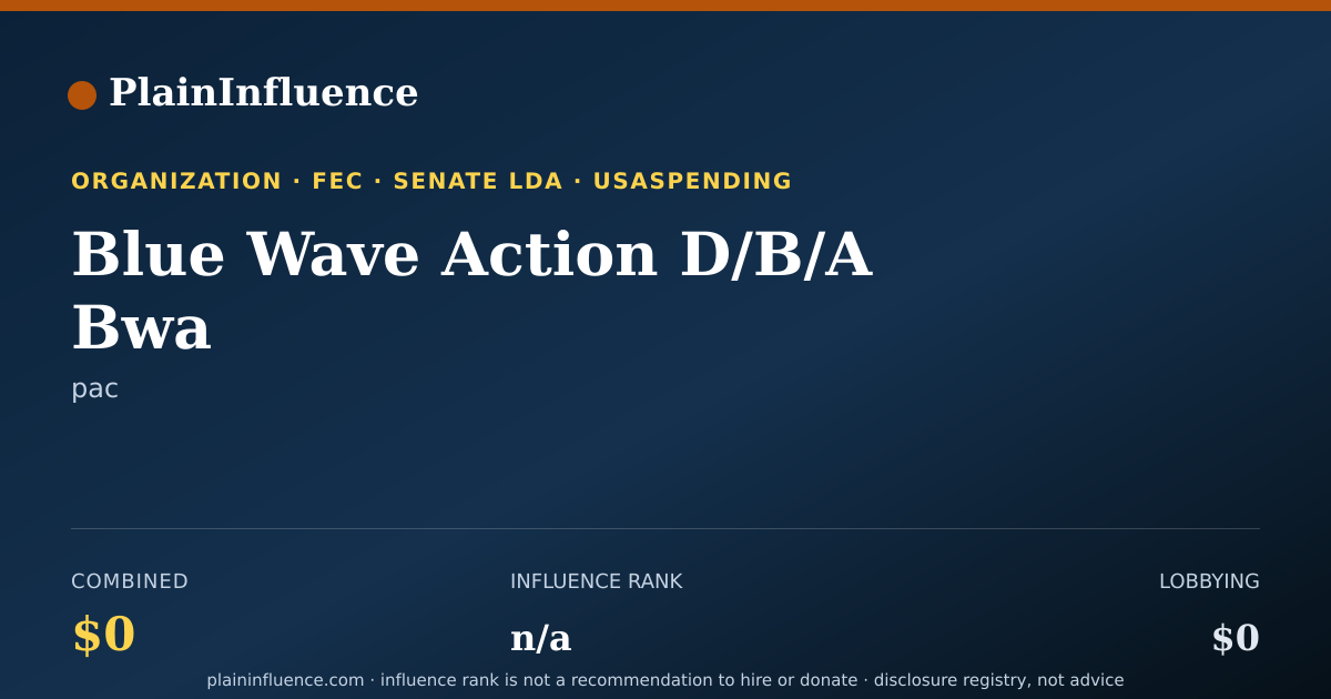 Shareable card for Blue Wave Action D/B/A Bwa
