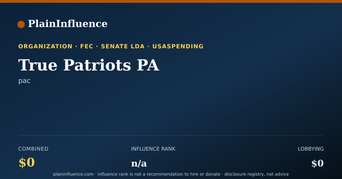 Shareable card for True Patriots PA
