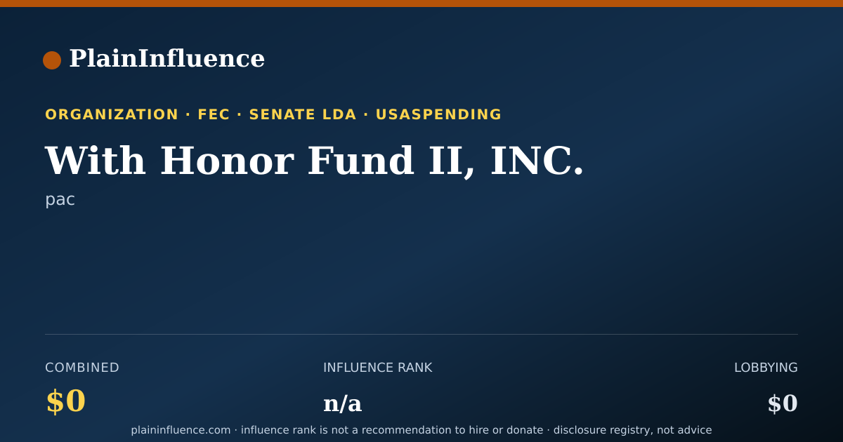 Shareable card for With Honor Fund II, INC.