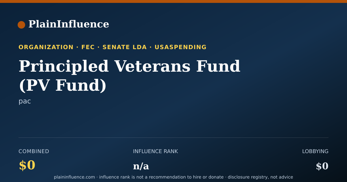 Shareable card for Principled Veterans Fund (PV Fund)