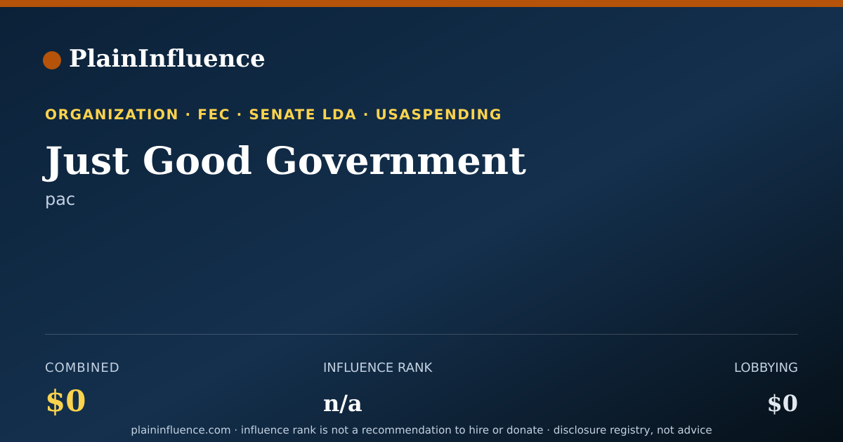 Shareable card for Just Good Government