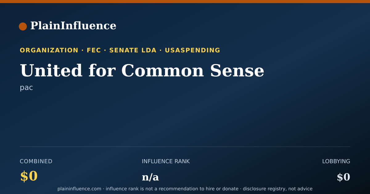 Shareable card for United for Common Sense