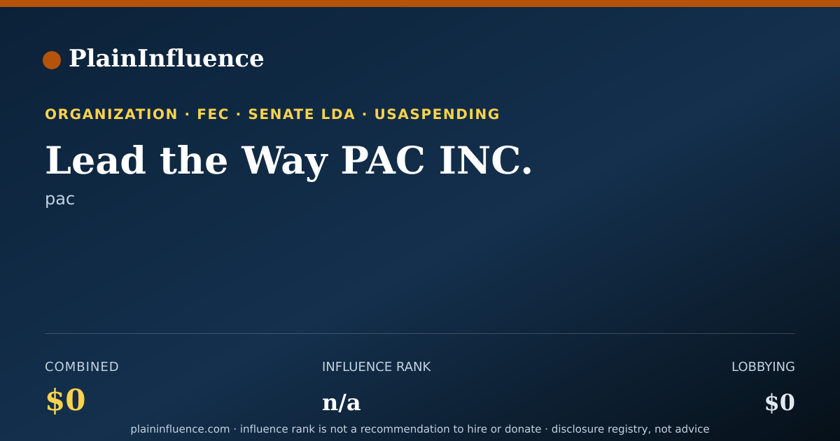 Shareable card for Lead the Way PAC INC.