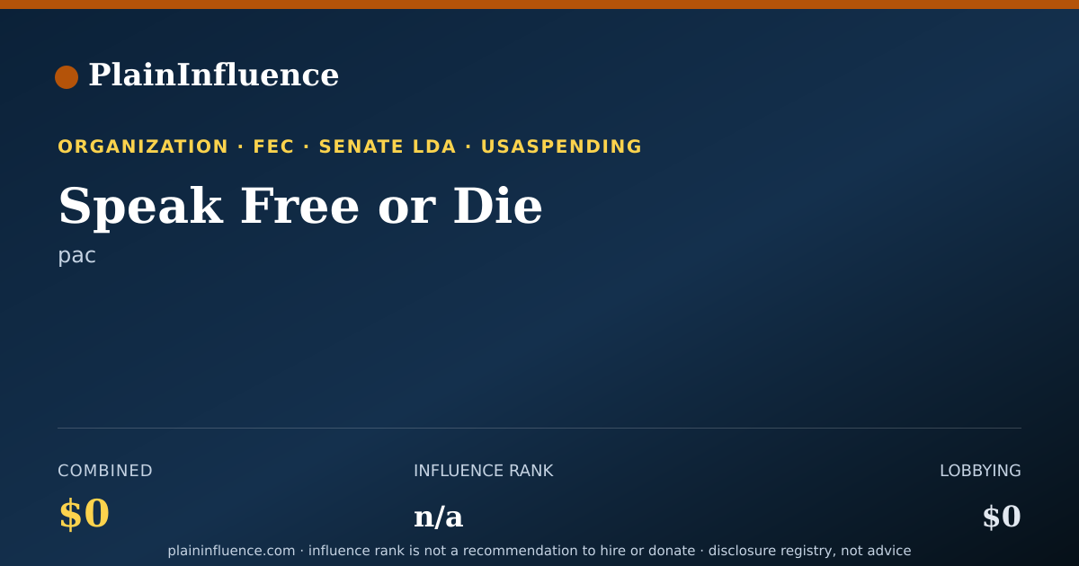 Shareable card for Speak Free or Die