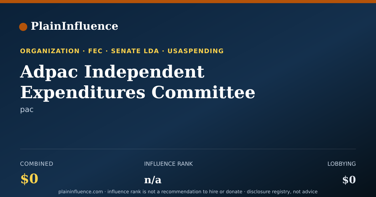 Shareable card for Adpac Independent Expenditures Committee