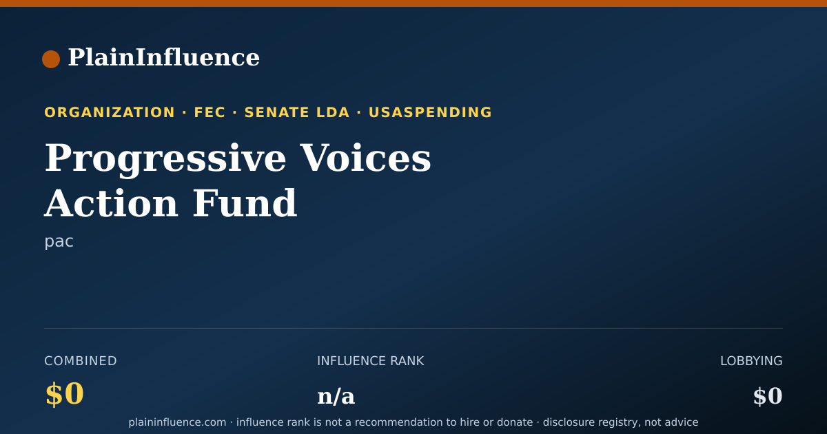 Shareable card for Progressive Voices Action Fund