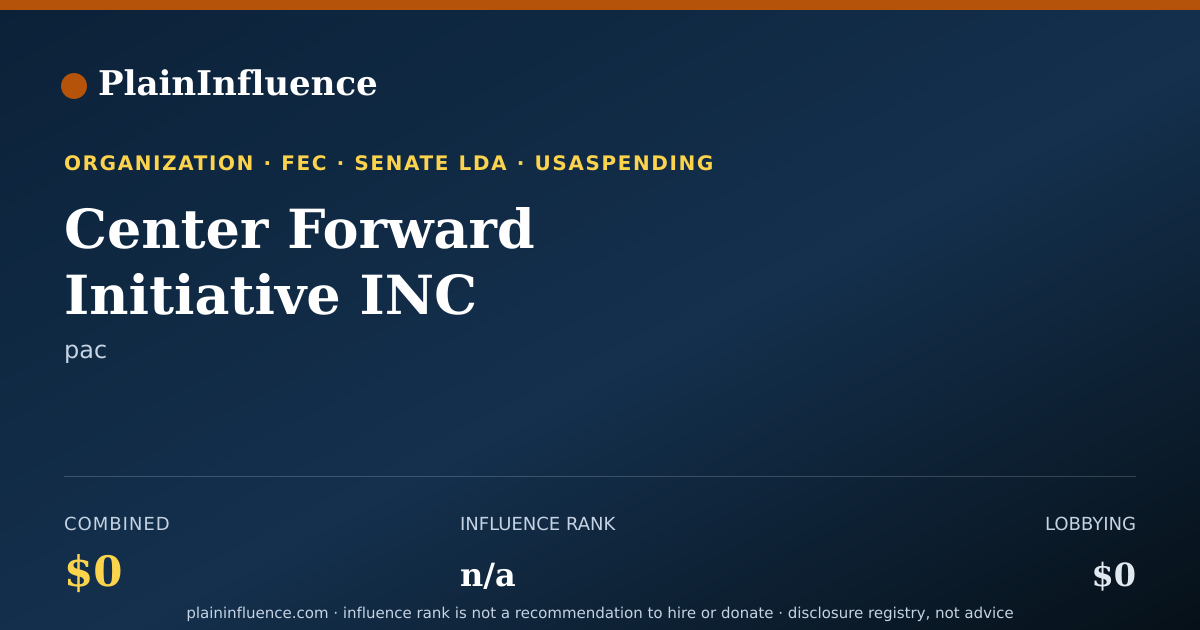 Shareable card for Center Forward Initiative INC