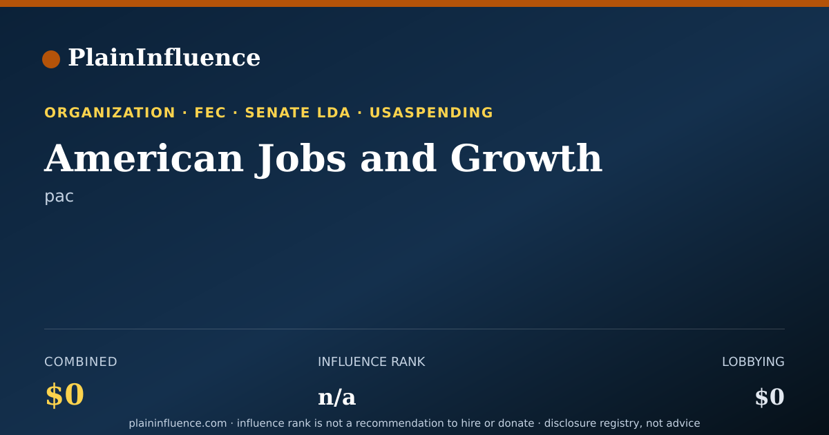 Shareable card for American Jobs and Growth