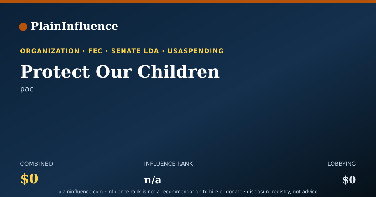 Shareable card for Protect Our Children