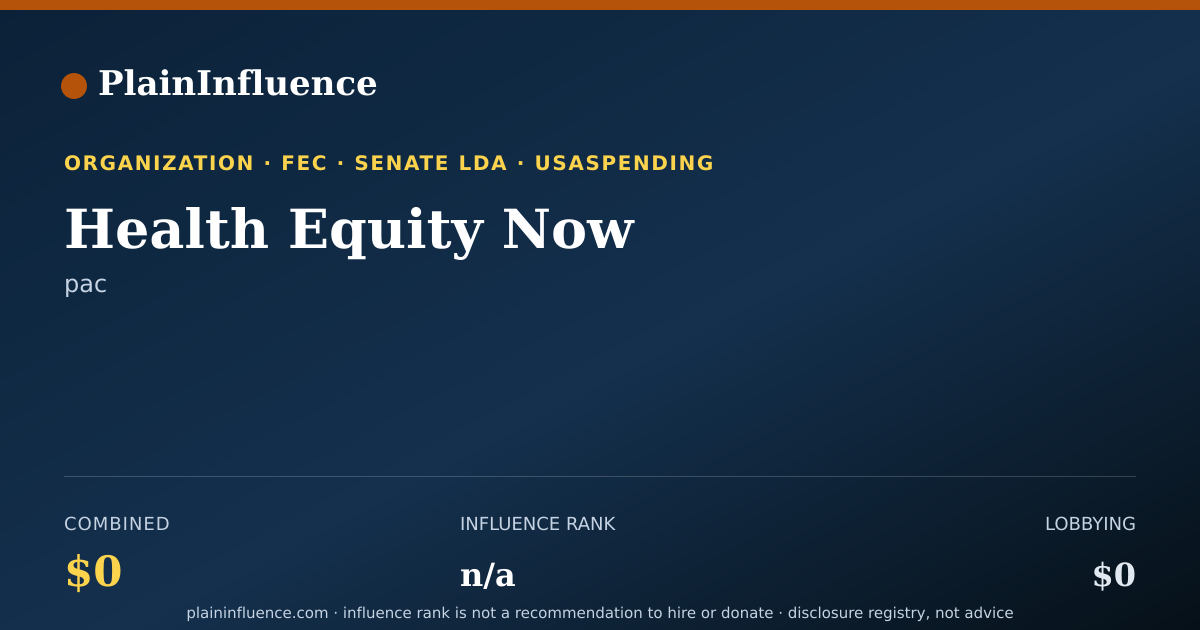 Shareable card for Health Equity Now