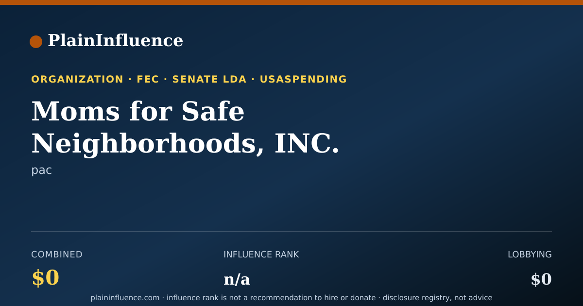 Shareable card for Moms for Safe Neighborhoods, INC.