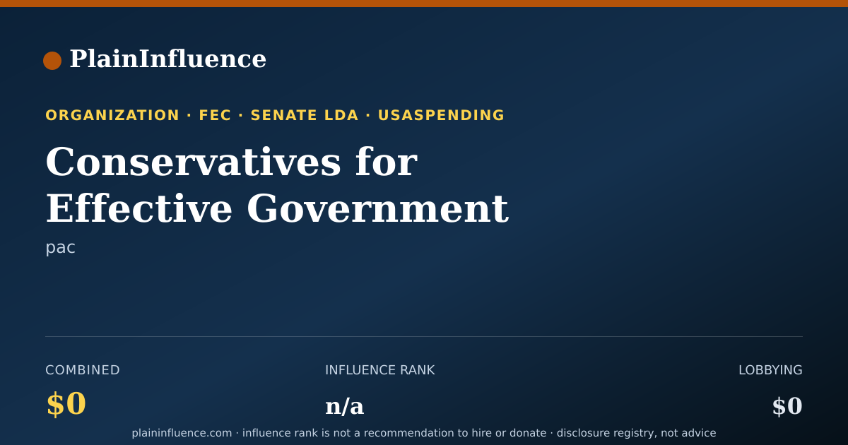 Shareable card for Conservatives for Effective Government
