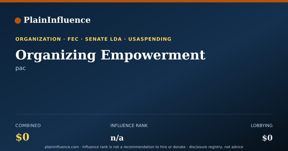 Shareable card for Organizing Empowerment