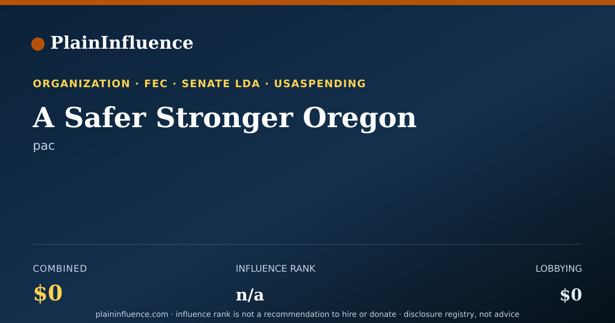 Shareable card for A Safer Stronger Oregon