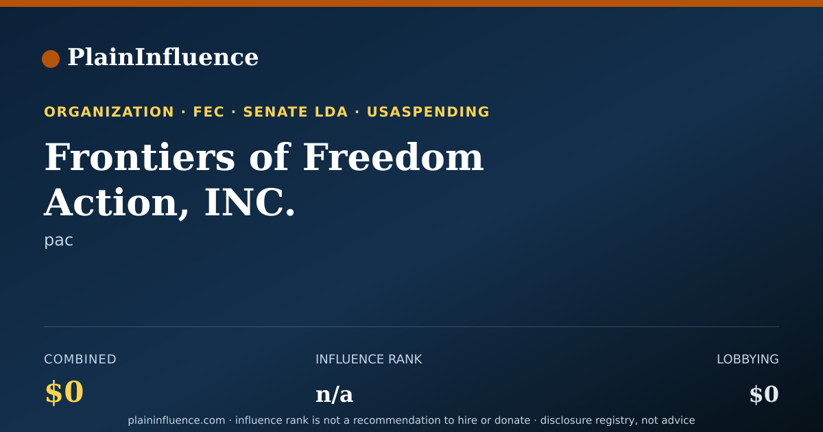 Shareable card for Frontiers of Freedom Action, INC.