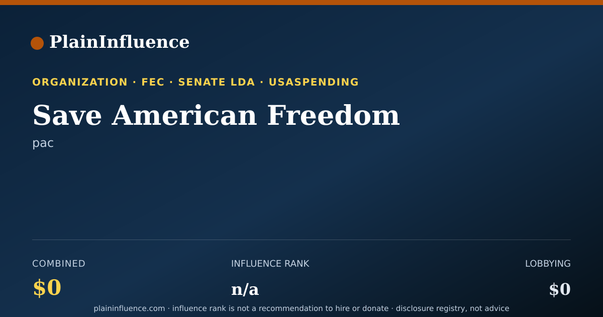 Shareable card for Save American Freedom