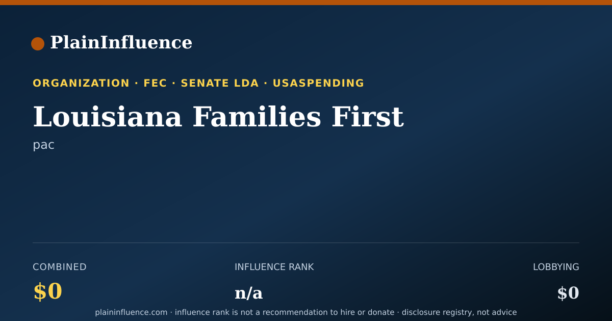 Shareable card for Louisiana Families First