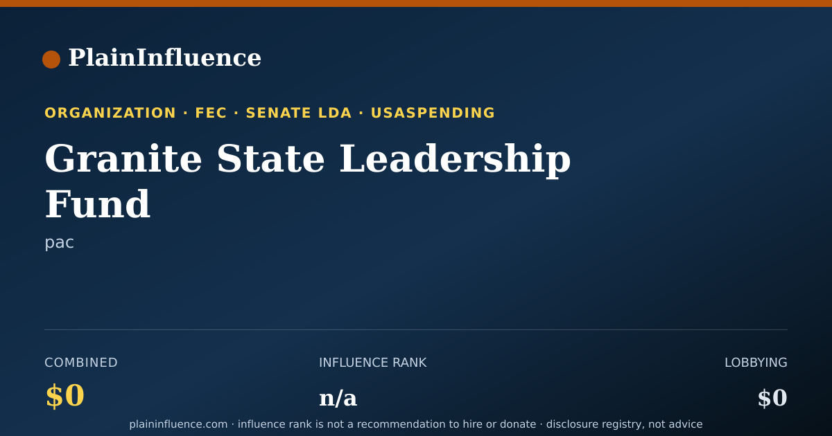 Shareable card for Granite State Leadership Fund