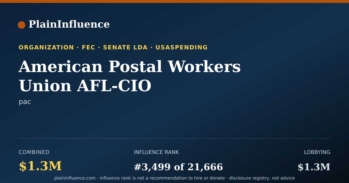 Shareable card for American Postal Workers Union AFL-CIO