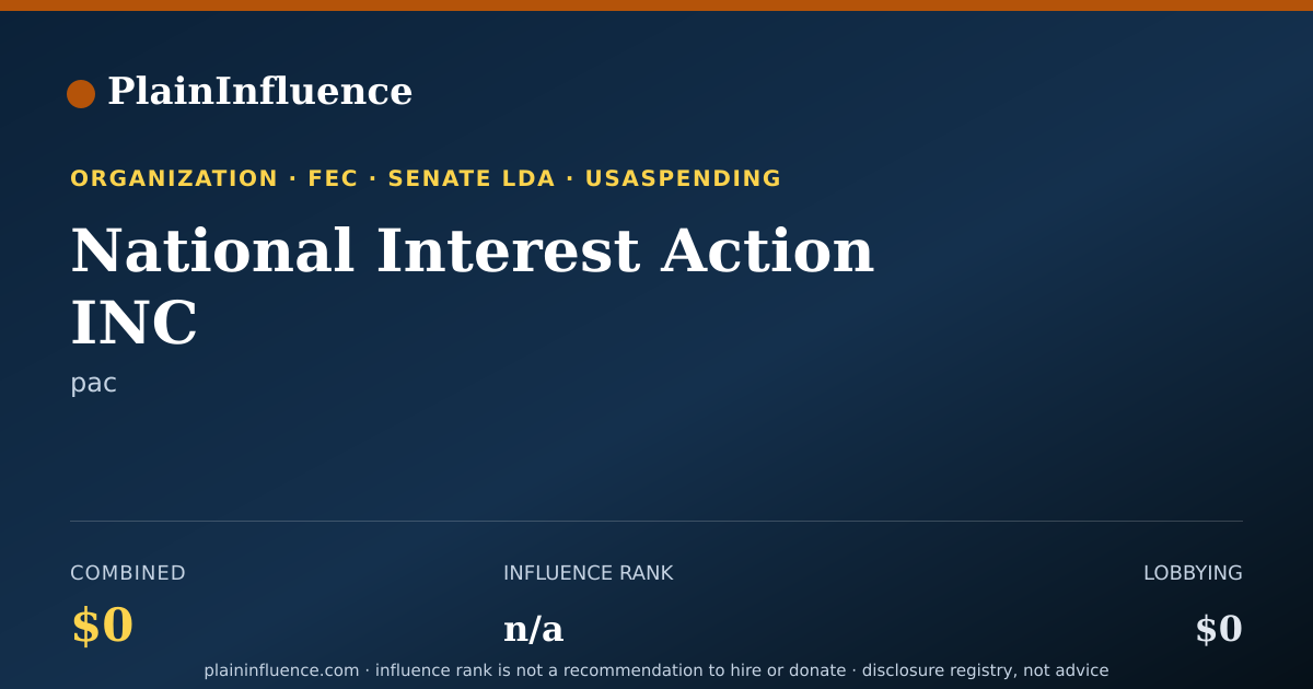 Shareable card for National Interest Action INC