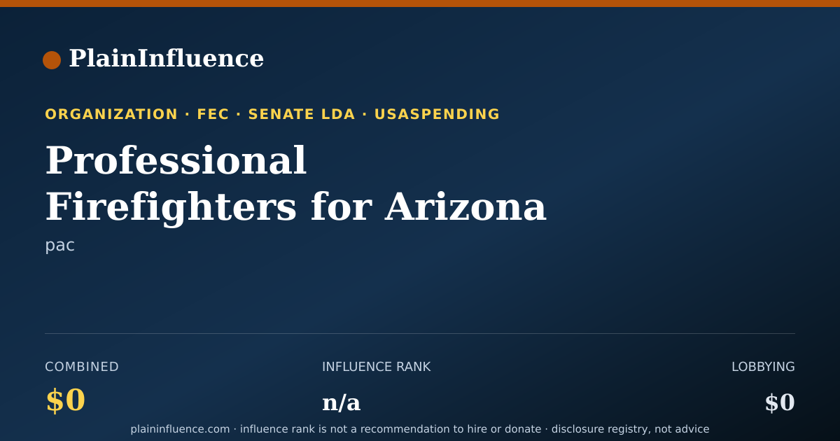 Shareable card for Professional Firefighters for Arizona
