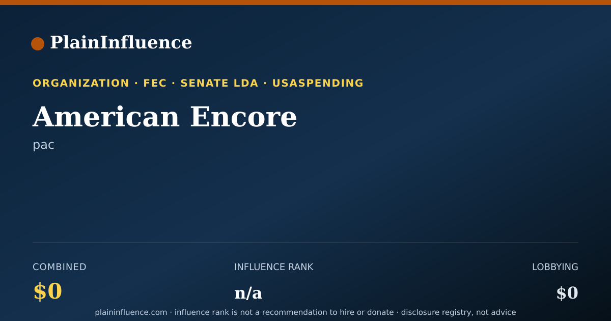Shareable card for American Encore