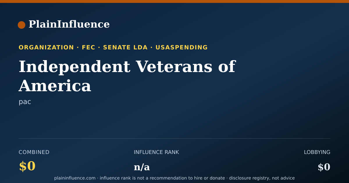 Shareable card for Independent Veterans of America