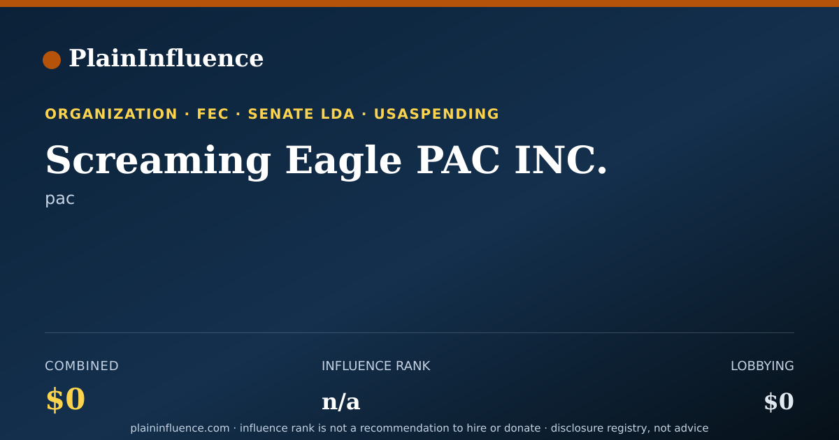 Shareable card for Screaming Eagle PAC INC.