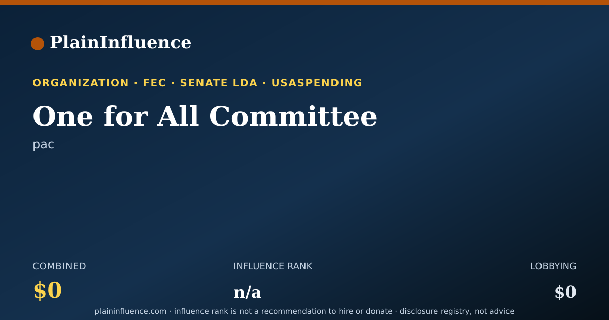Shareable card for One for All Committee