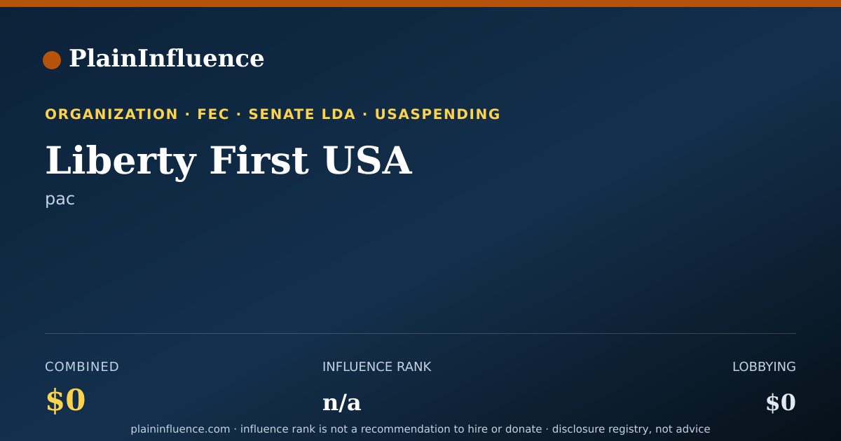 Shareable card for Liberty First USA