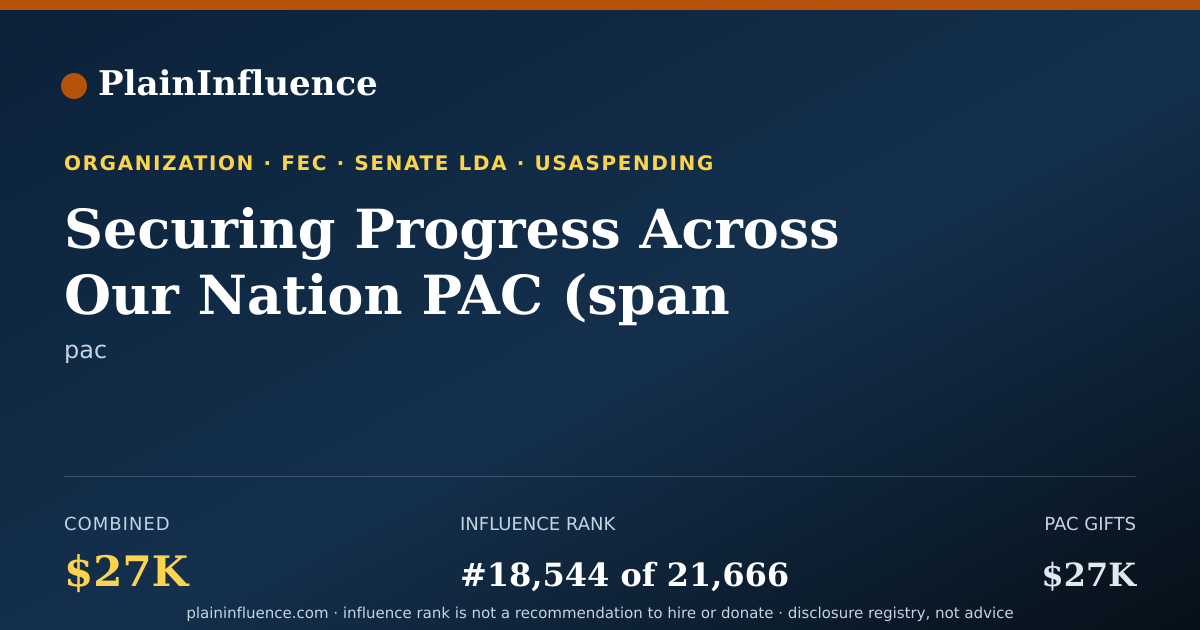 Shareable card for Securing Progress Across Our Nation PAC (span PAC)