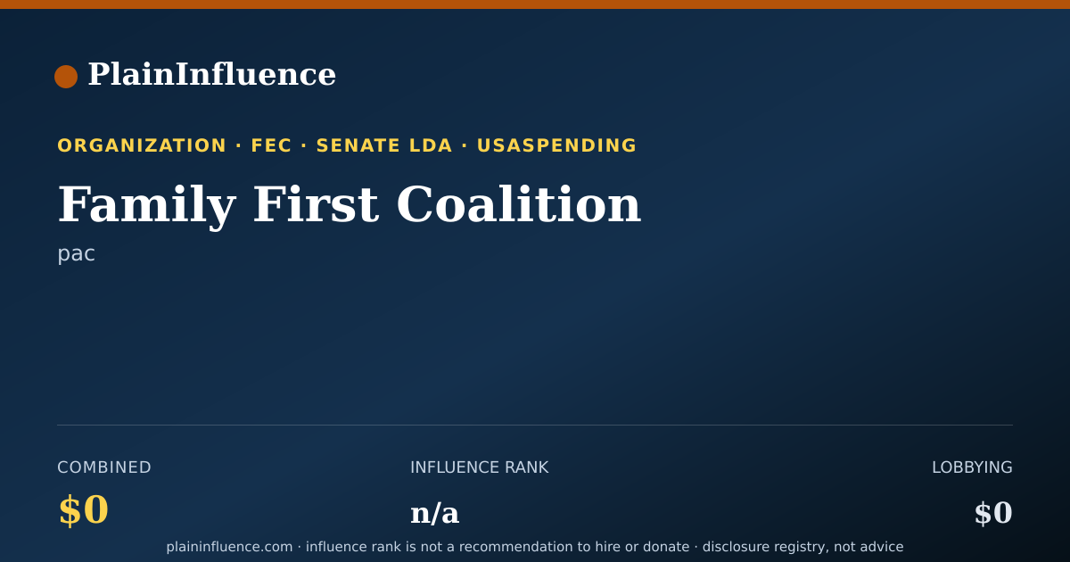 Shareable card for Family First Coalition