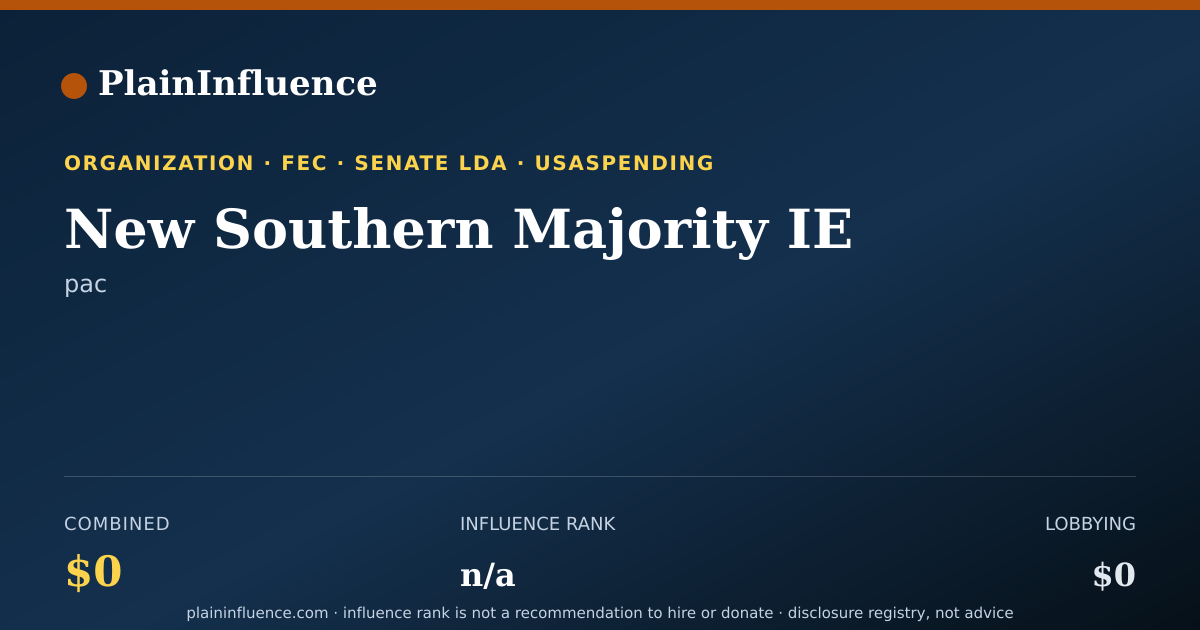 Shareable card for New Southern Majority IE