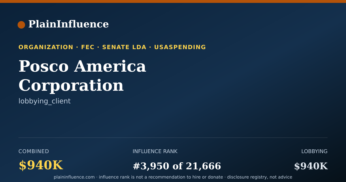 Shareable card for Posco America Corporation