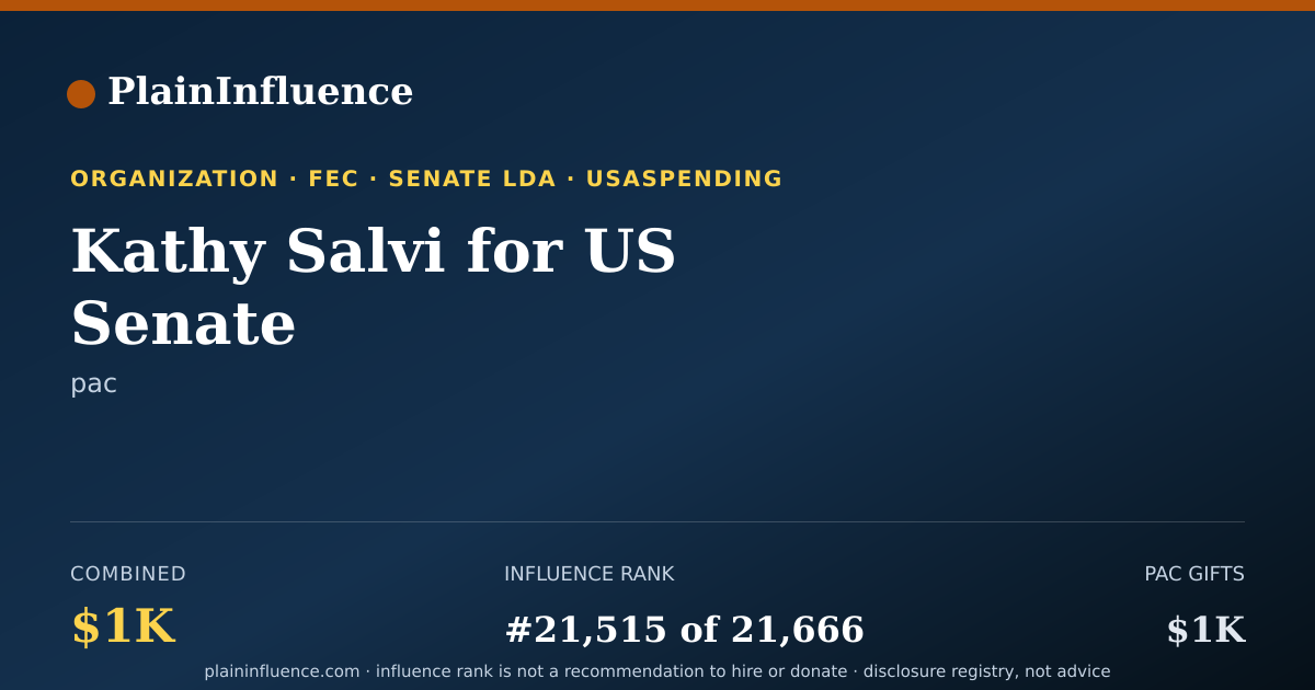 Shareable card for Kathy Salvi for US Senate