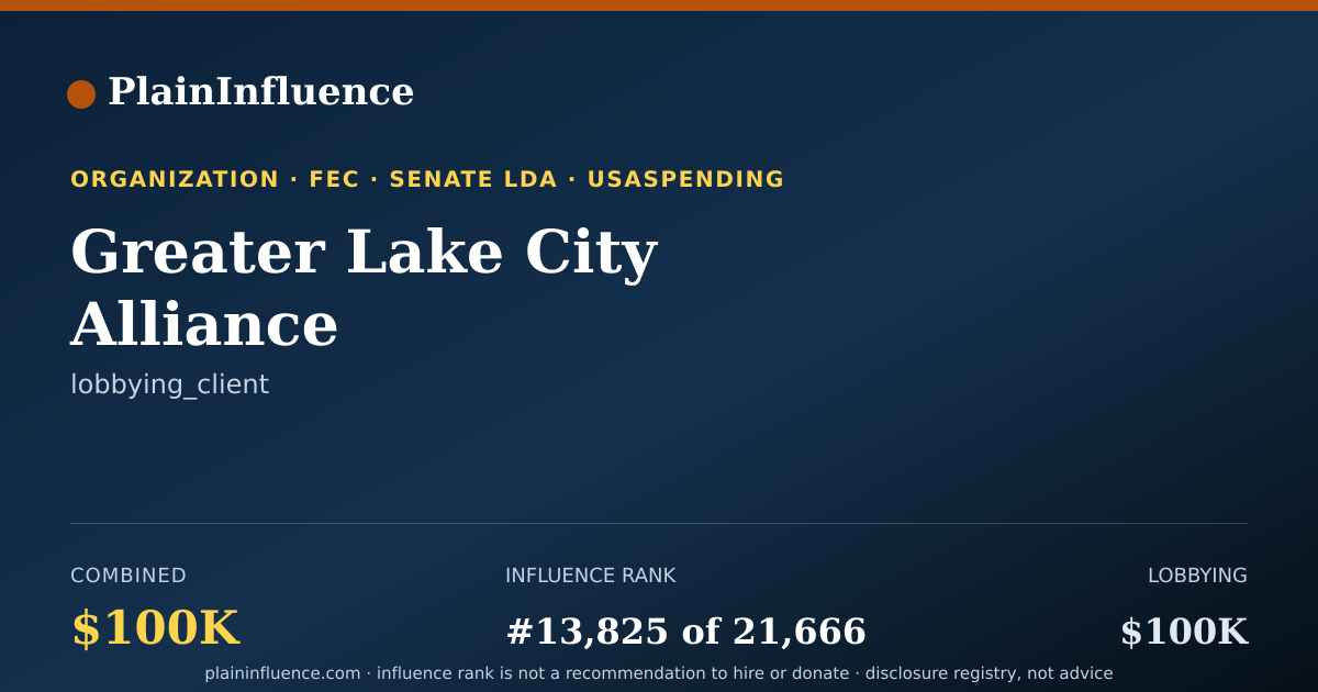 Shareable card for Greater Lake City Alliance