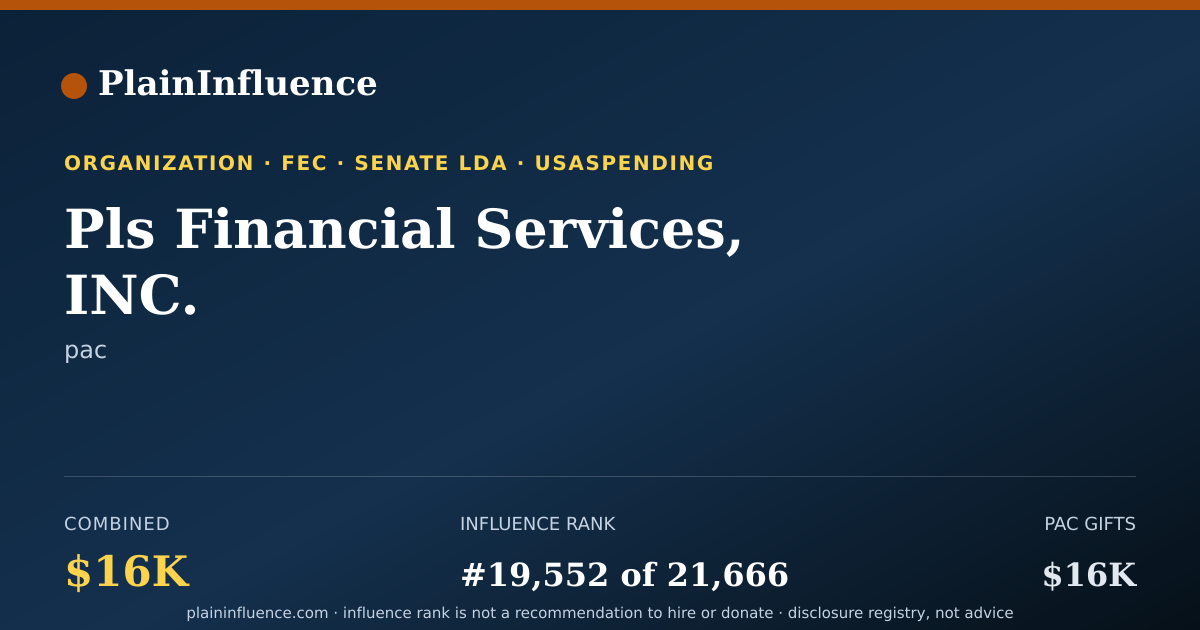 Shareable card for Pls Financial Services, INC.