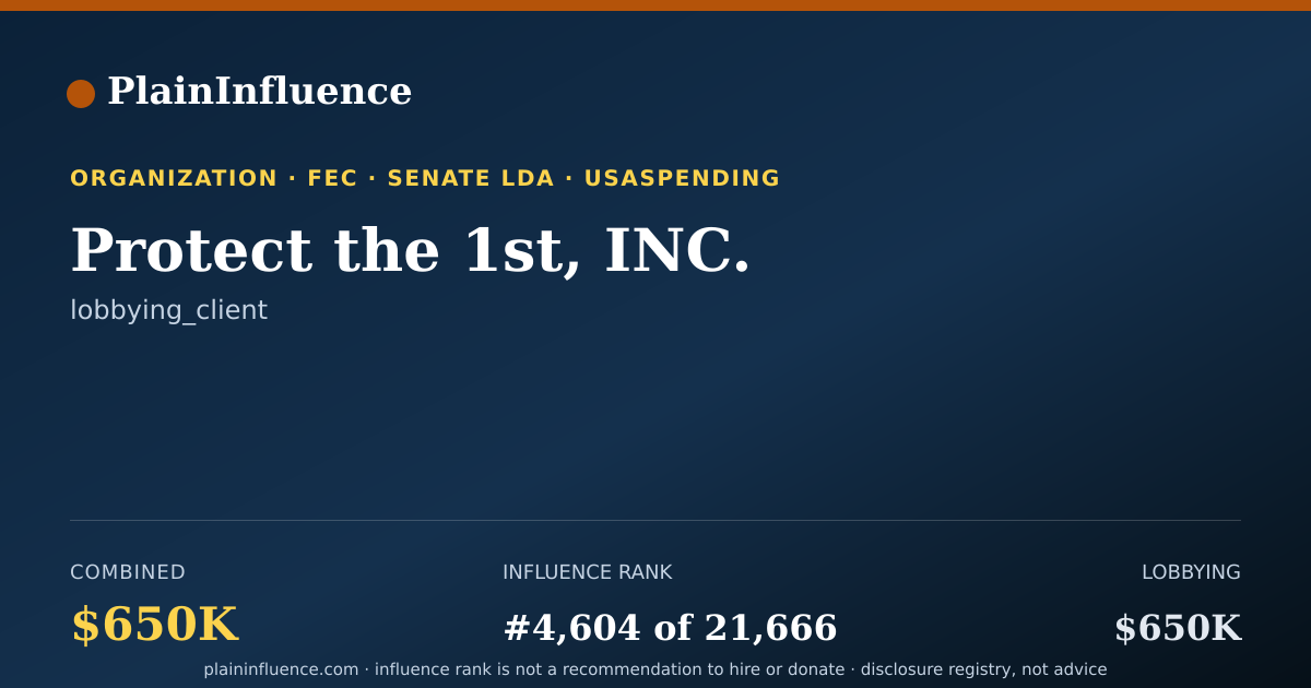 Shareable card for Protect the 1st, INC.