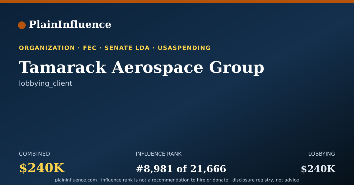 Shareable card for Tamarack Aerospace Group