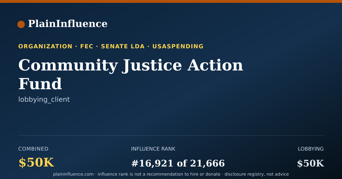 Shareable card for Community Justice Action Fund