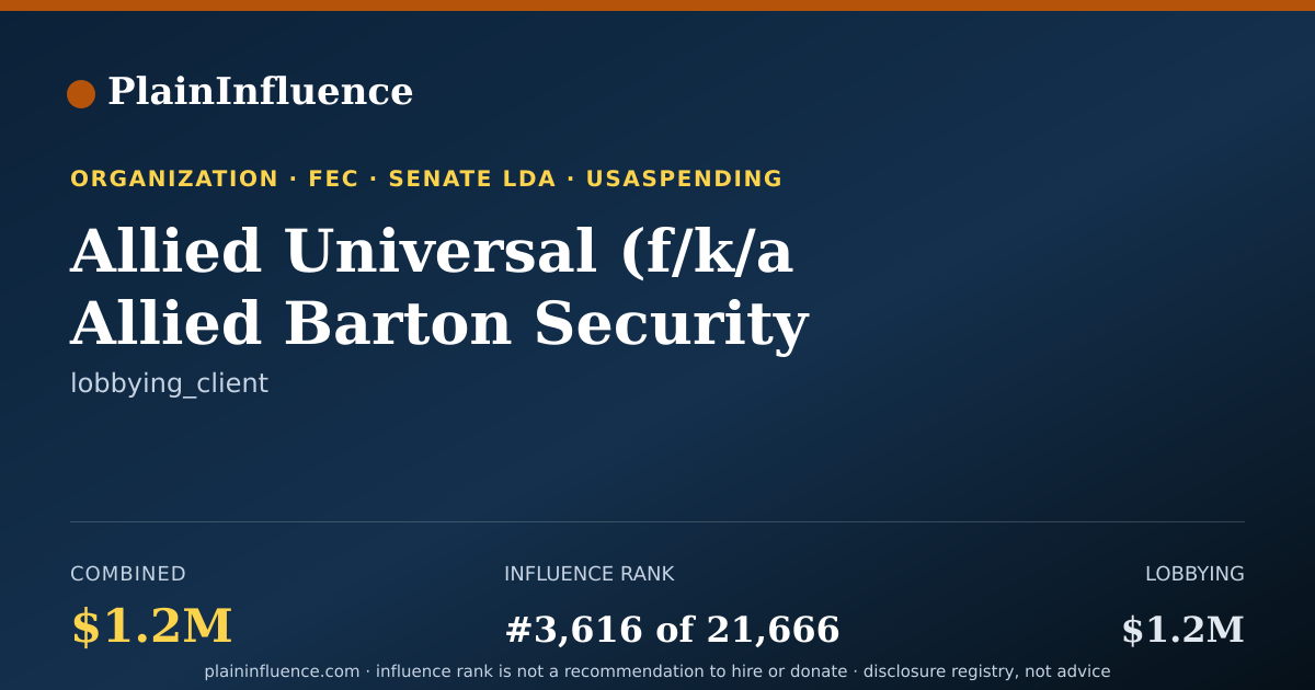 Shareable card for Allied Universal (f/k/a Allied Barton Security Services)