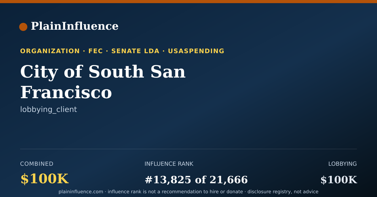 Shareable card for City of South San Francisco